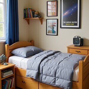 Tadpoles Box Quilted Comforter - Grey - Twin